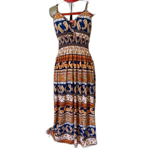 Bobby Brooks Spaghetti Strap V-Neck Elastic Waist Dress Women Size 1X - Picture 1 of 8